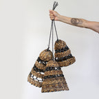 Banana Leaf & Black Raffia Lamp Shades, Set of 3 – view 2