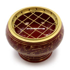Root Chakra Tall Brass Charcoal Incense Jar – view 3
