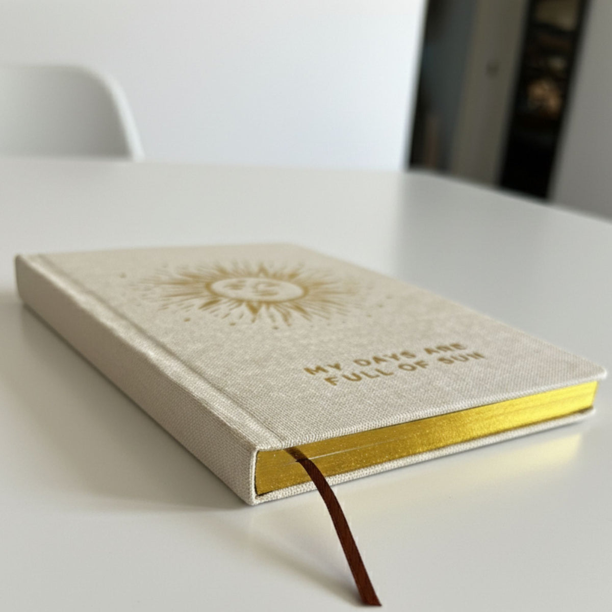 Ivory Gratitude Journal with Gold Lining, 120 Pages – view 3