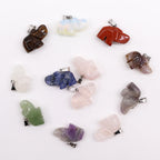 Gemstone Lucky Elephant Pendants, Set of 12 Assorted, 25x15mm – view 2