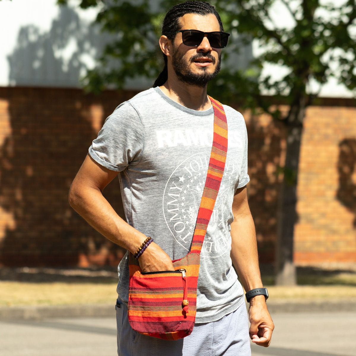 Nepal Sling Bag - Sunrise Orange Cotton – view 2