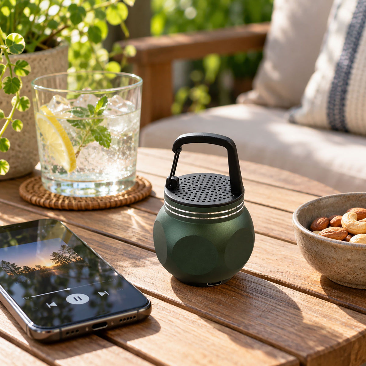 Camping Hook Mini Bluetooth Speaker, Green – view 2