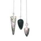 Tree Agate Gemstone Pendulum with Chain – view 2