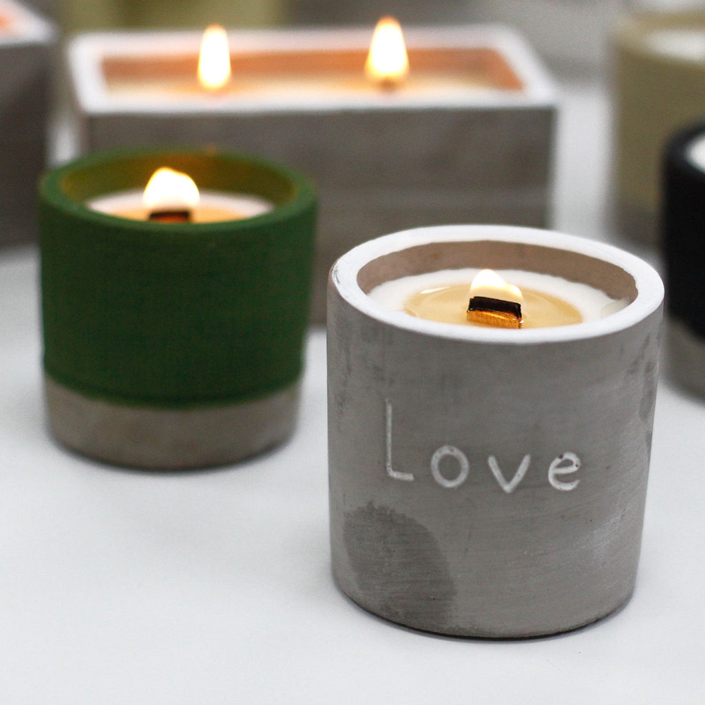 Concrete Wooden Wick Candle - Love, Purple Fig & Cassis – view 5