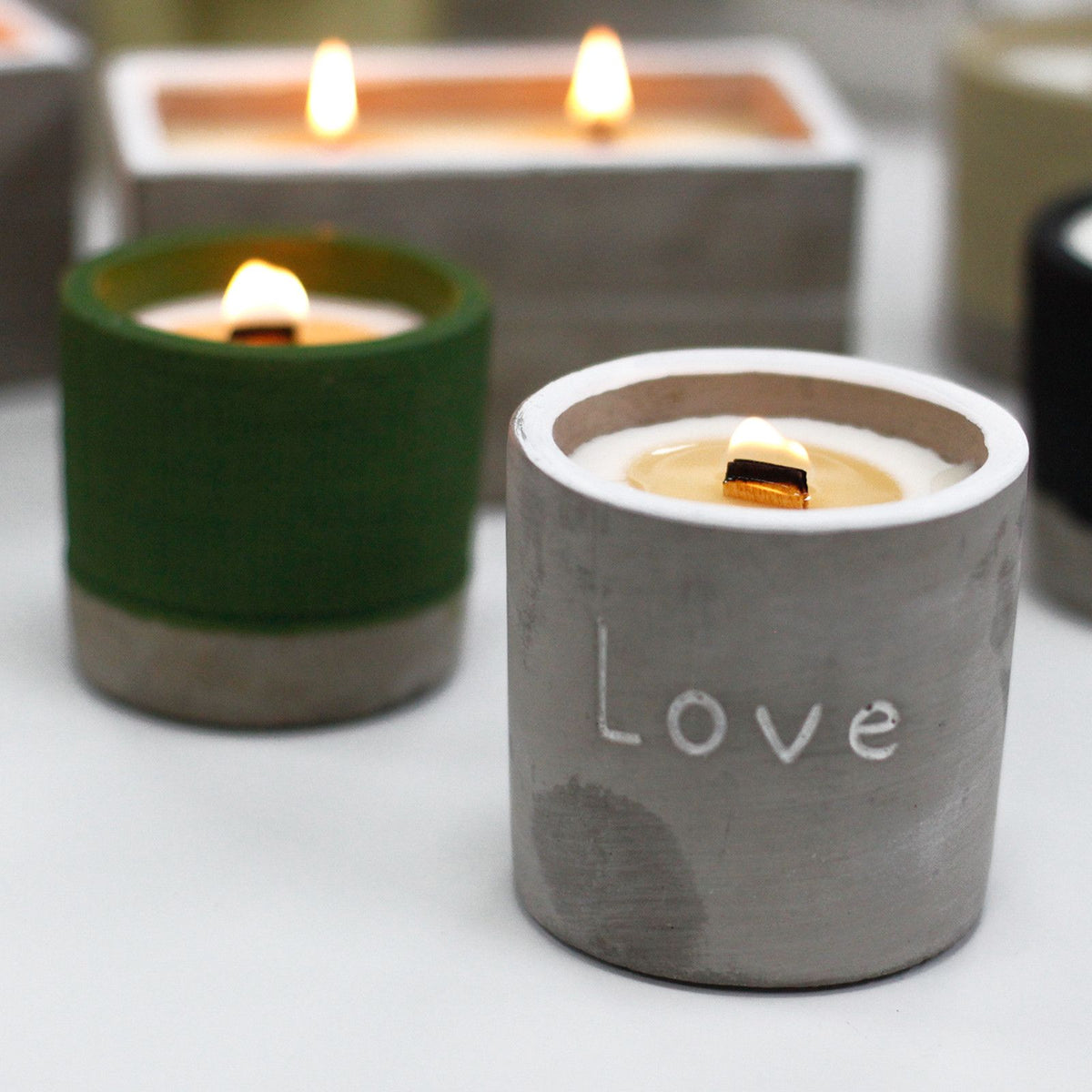 Concrete Wooden Wick Candle - Love, Purple Fig & Cassis – view 5