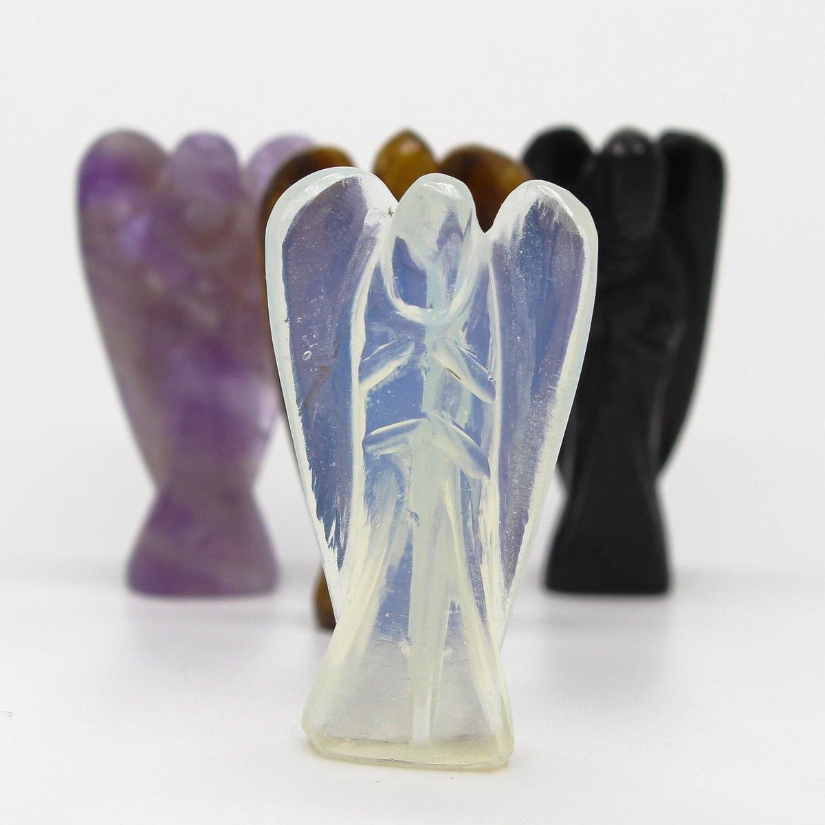 Hand Carved Opalite Gemstone Angel Figure – view 2