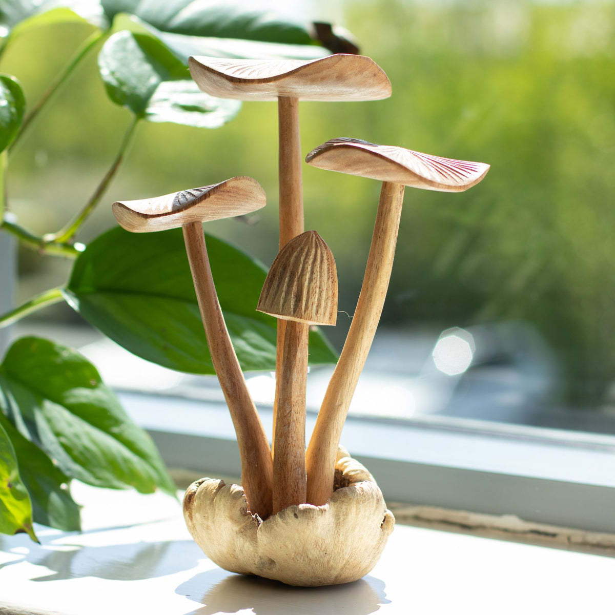 Parasite Wood Carving - Set of 4 Tall Mushrooms – view 2