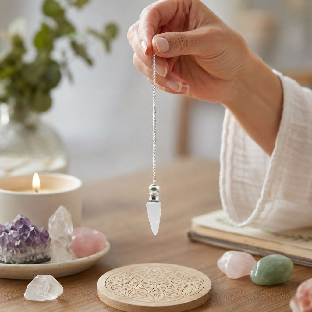 Secret Cavity Pendulum - Clear Quartz, Silver Plated – view 3