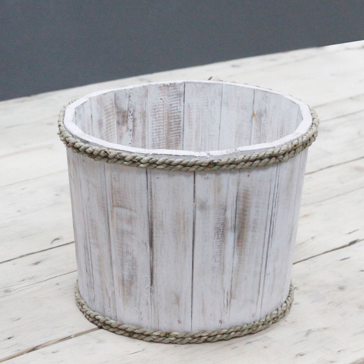 Small Nautical Storage Tub - Whitewash, 21 x 29 cm – view 2