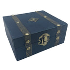 Teal Square Tea Chest, Vintage Style