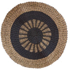 Round Seagrass Rug - Black & Tan Inner Sun - 1m – view 5