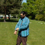 Nomad Sari Grandad Shirt - Turquoise - Large – view 10