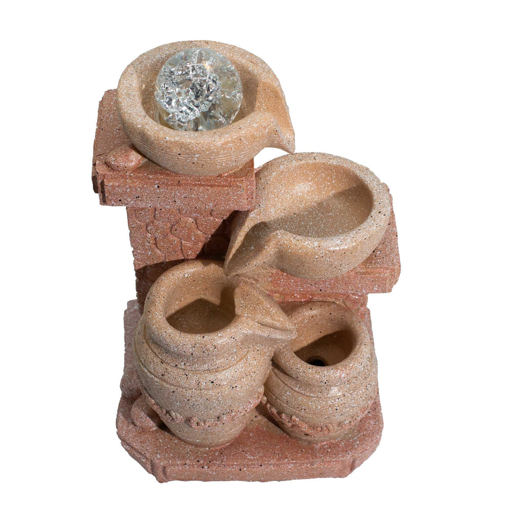Mediterranean Cascading Pots Tabletop Water Feature – view 2
