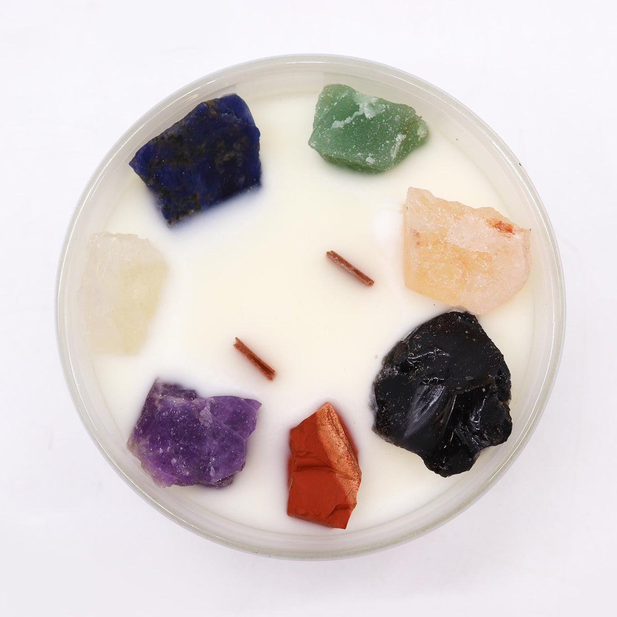 Large Seven Chakra Crystal Candle - Moon Beams – view 5
