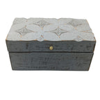Vintage Deco Wooden Storage Box - Grey Star, 22 x 12 cm