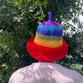 Felted Wool Sauna Bowl Hat - Rainbow