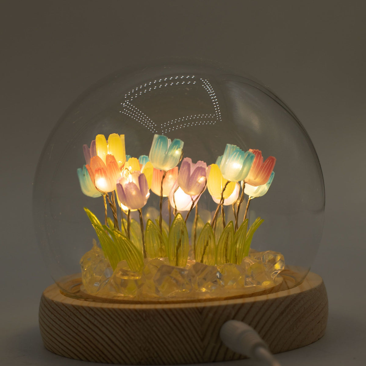 Floral Glow Dome - Multi Tulips, LED USB – view 7