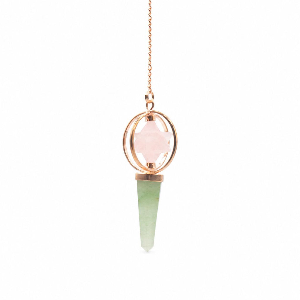 Heart Compass Pendulum - Rose Quartz & Aventurine – view 2