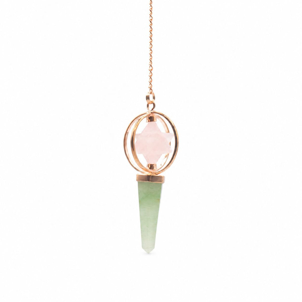 Heart Compass Pendulum - Rose Quartz & Aventurine – view 2