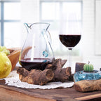 Molten Glass Water Jug on Wood