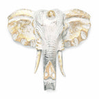 Large Wood Elephant Head, Gold and Whitewash – view 5