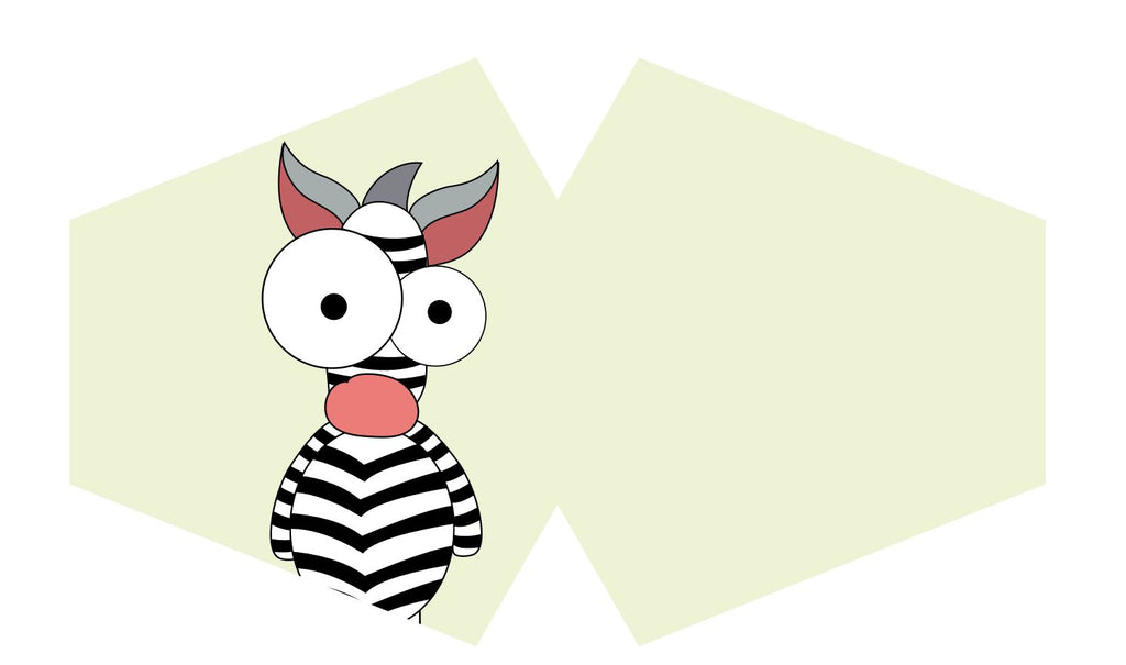 Reusable Fabric Face Covering for Children, Crazy Zebra Print
