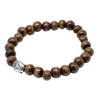 Brown Wood Beads Bracelet with Buddha Charm – view 3