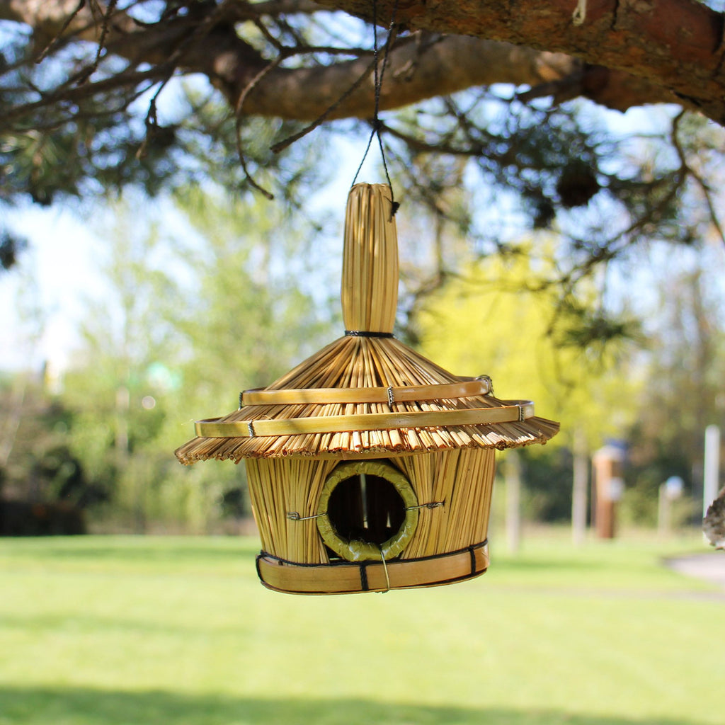 Small Round Seagrass Birdhouse, 17 x 17 cm