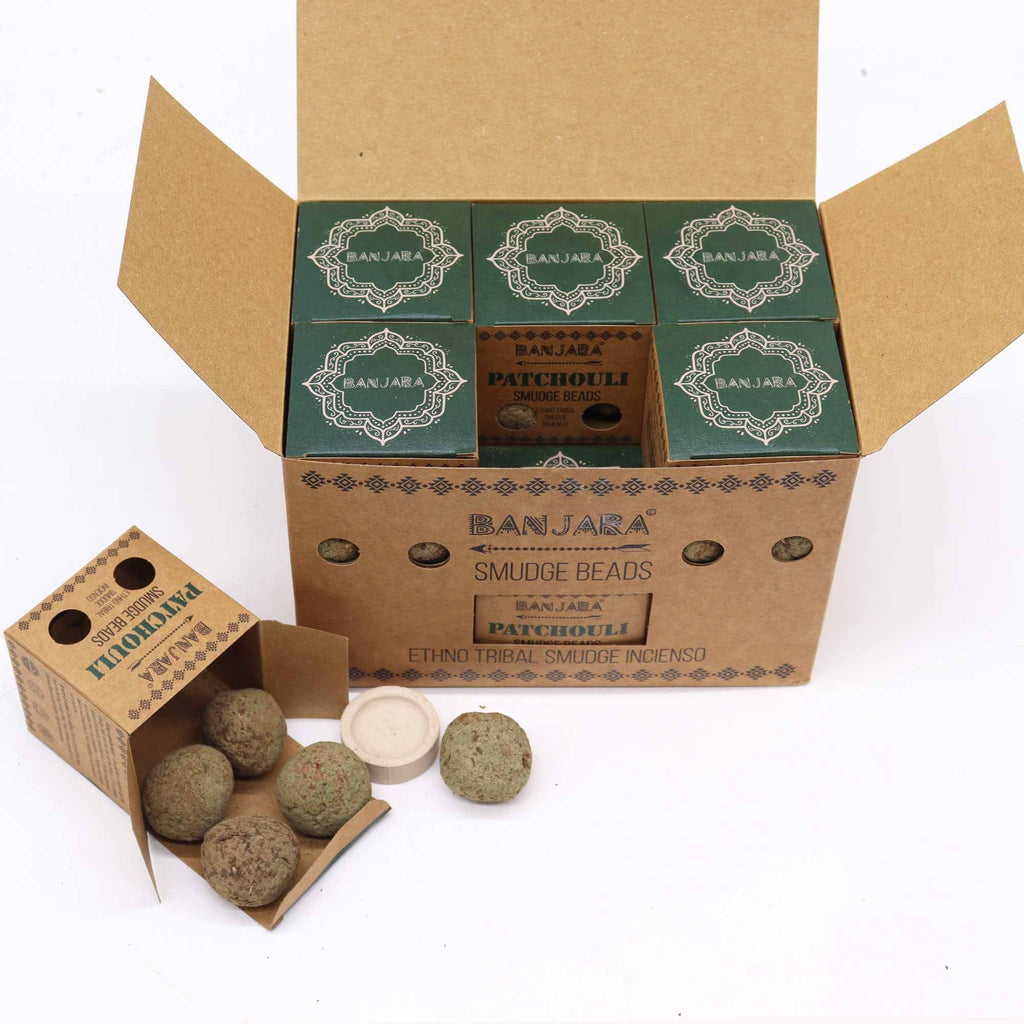 Banjara Patchouli Smudge Beads with Holder