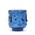 Buddha Faces Glass Candle Jar Set - Royal Blue