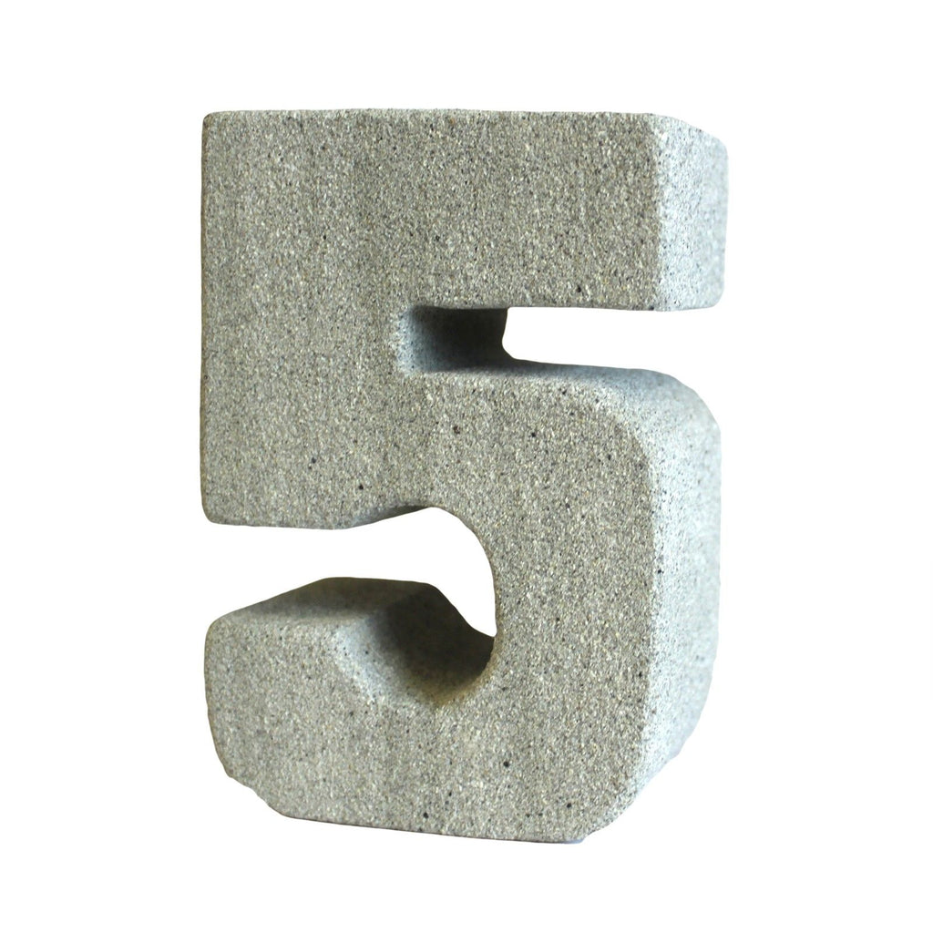 Number 5 Granite Candle Holder