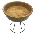 Elevated Teak Bowl on Metal Stand - Medium Tray 20cm