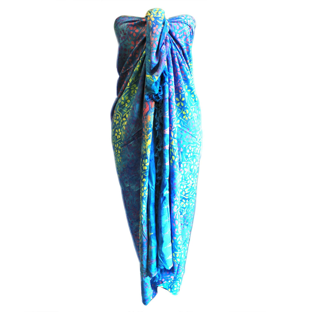 Bali Block Print Sarong - Pretty Petals - 155x120cm – view 3