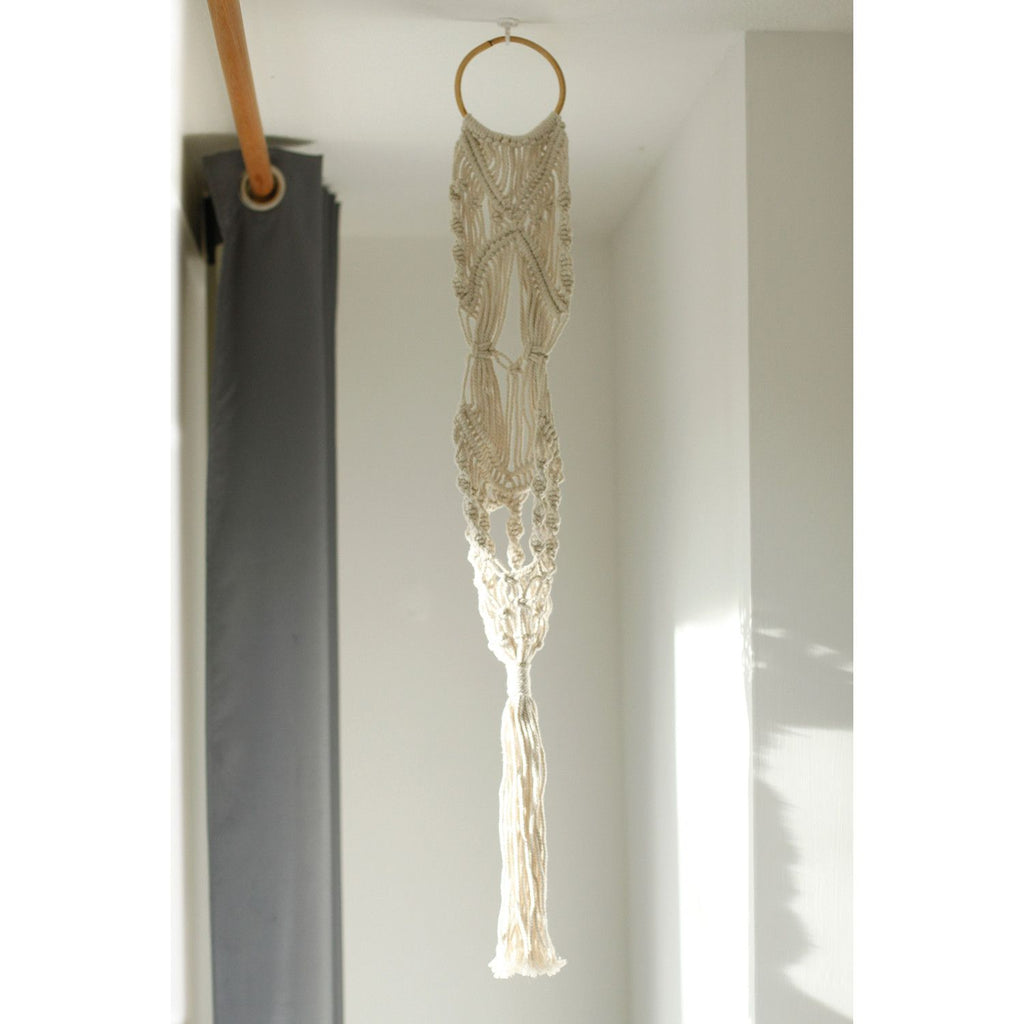 Macrame Plant Hanger with Rattan Hoop, 100cm – view 4