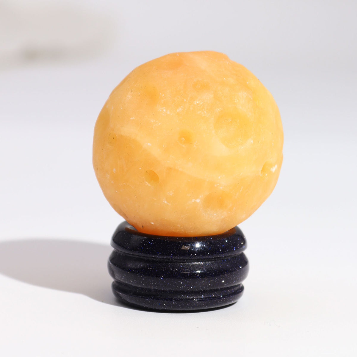 Yellow Jade Planet on Goldstone Stand - 40mm – view 2