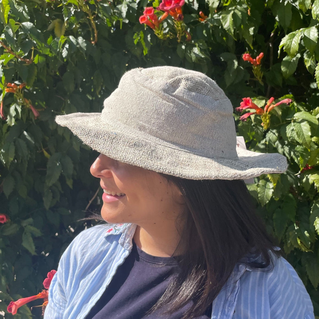 Patched and Wired Hemp and Cotton Festival Hat - Natural – view 2