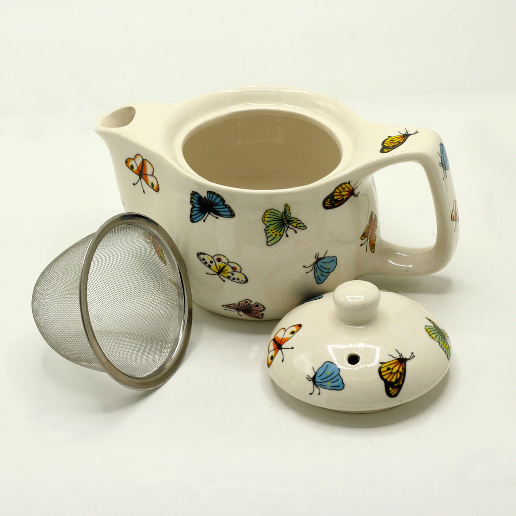 Small Herbal Teapot with Strainer - Butterflies – view 2