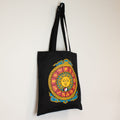 Zodiac Sun Cotton Tote Bag - Black