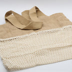 Cotton and Jute Mesh Shopping Bag, Natural – view 4