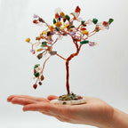 Large Multi Gemstone Tree on Natural Agate Base – view 2