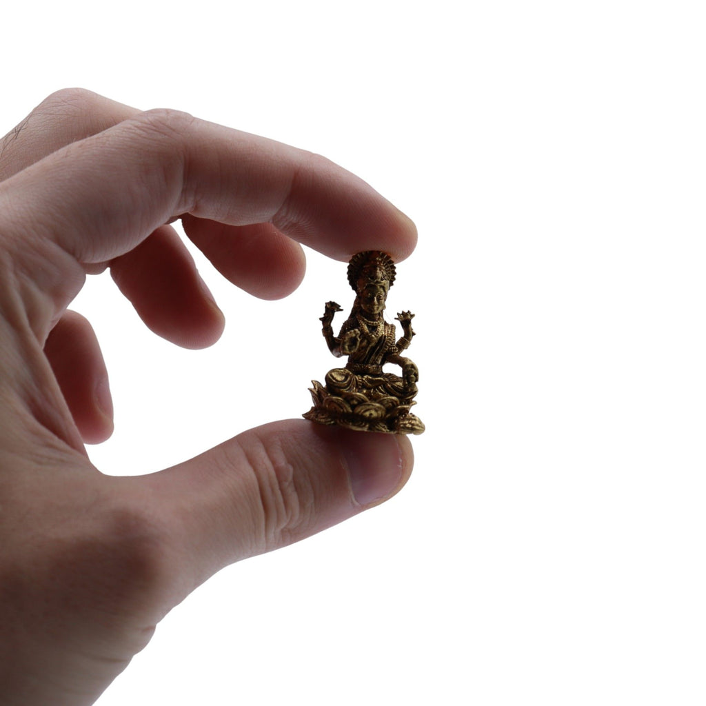 Brass Laxmi Miniature Statue - 30mm – view 2