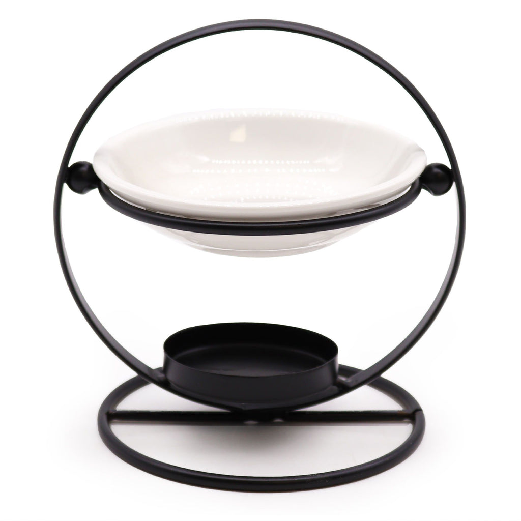 Round Ceramic and Metal Oil Burner Stand