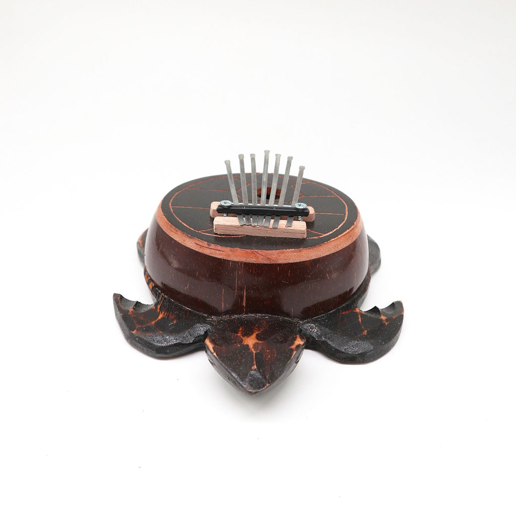 Antique Turtle Coconut Kalimba with Steel Keys – view 3