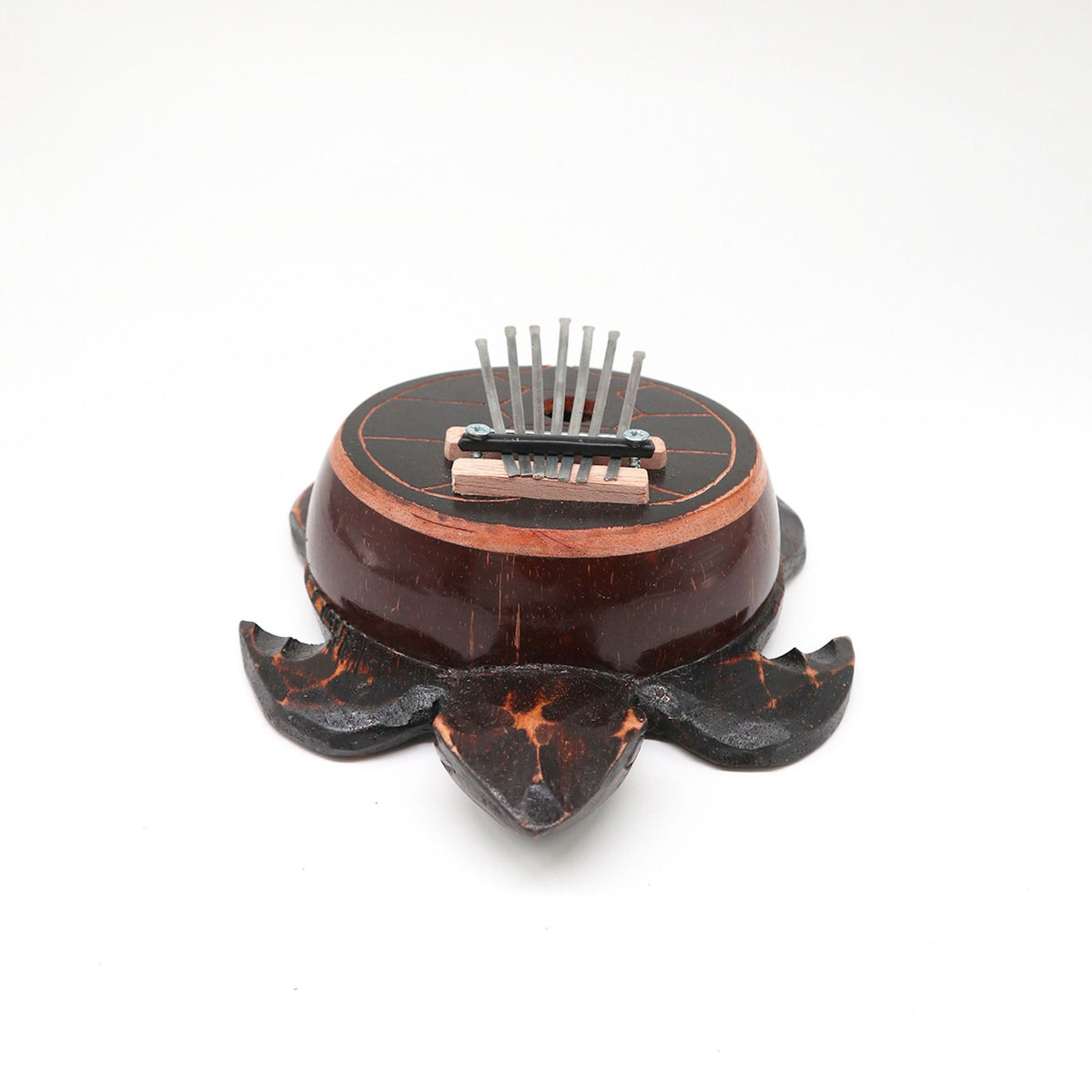 Antique Turtle Coconut Kalimba with Steel Keys – view 3