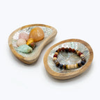 Set of 4 Mini Teak Bowls with Shell Decor – view 3