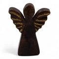 Small Mango Wood Angel - Gold Wings, 12cm