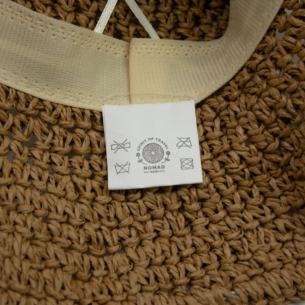 Nomad Sari Floppy Straw Sun Hat - Coffee and Daisies – view 6