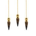 Secret Cavity Pendulum - Tiger Eye, Gold Plated