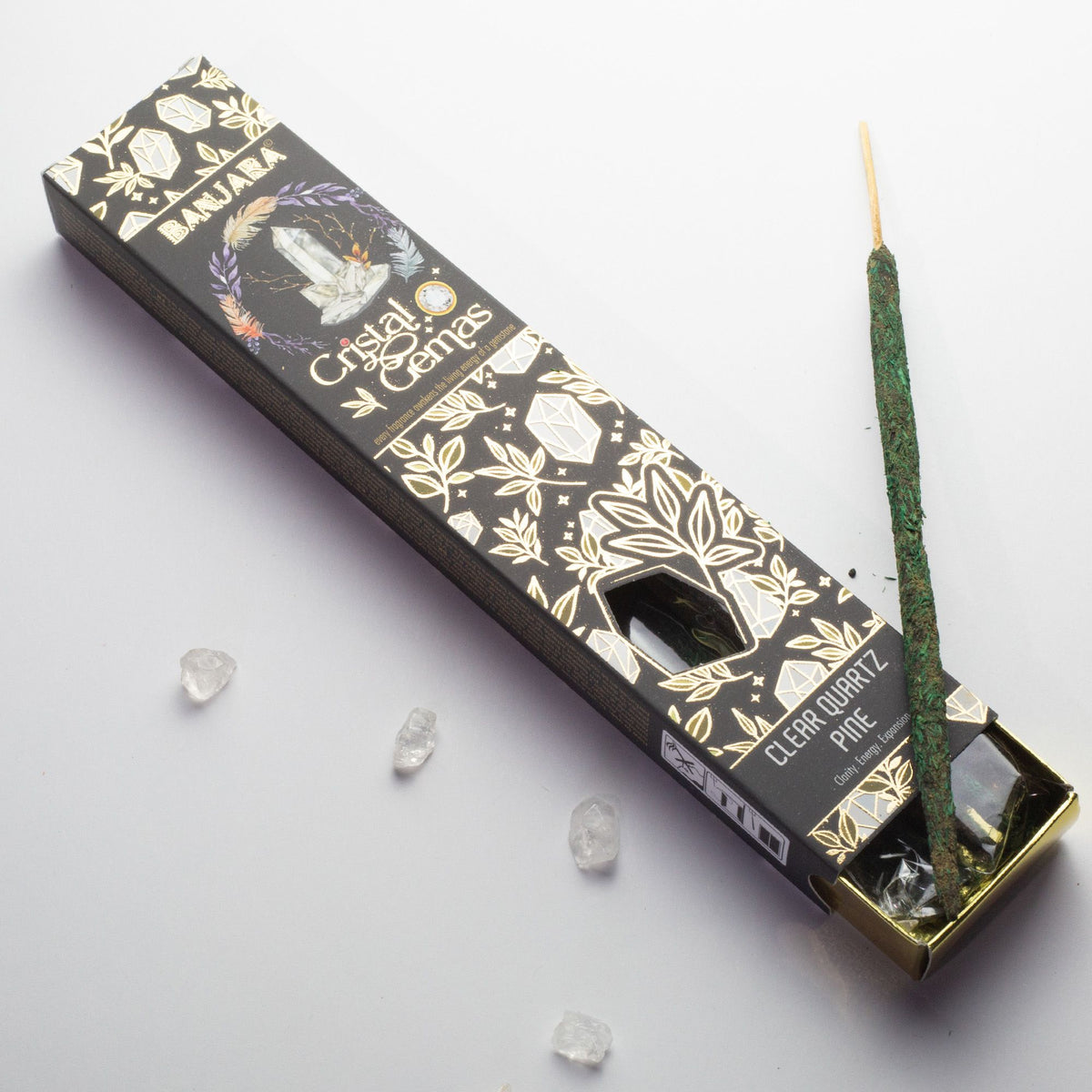Banjara Crystal Gemas Räucherstäbchen - Bergkristall & Pinie