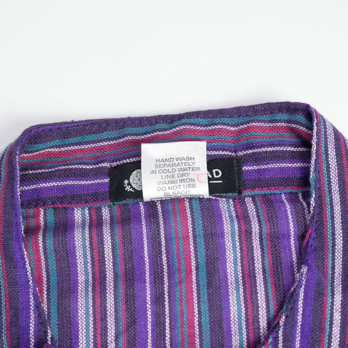Nomad Sari Grandad Shirt - Black Purple - Large – view 3